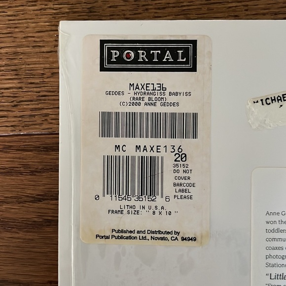 NIP Vintage ANNE GEDDES Rare Bloom Matted Hydrangeas 8" x 10" Lithograph Print - Picture 6 of 6